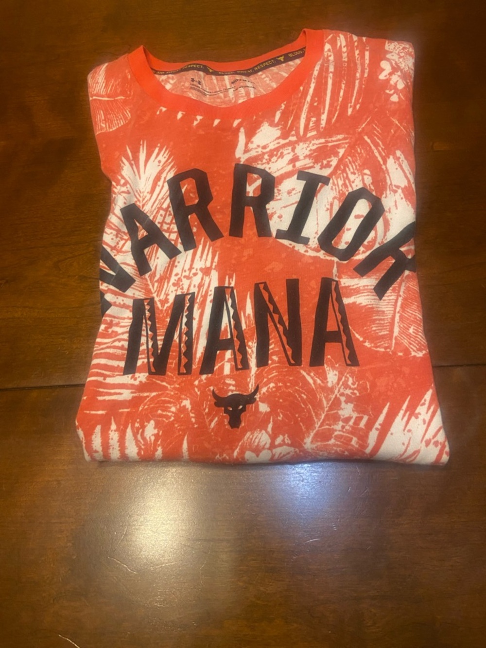 Under Armour Orange Aloha Warrior Mana Project Rock Loose Fit Heat Gear Men’s M